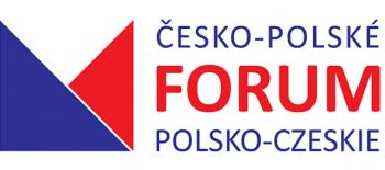 Logo Polsko-českého fóra a recipročního Polsko-českého fóra, obsahuje nápis a grafický motiv odpovídající barvám polské a české vlajky.