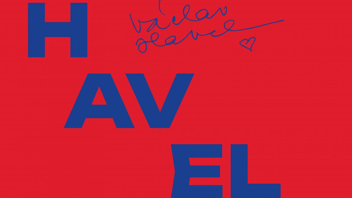 grafika výstavy - název Václav Havel a Polsko a podpis Václava Havla