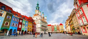 Poznan, Posen market square, old town, Poland. Town hall